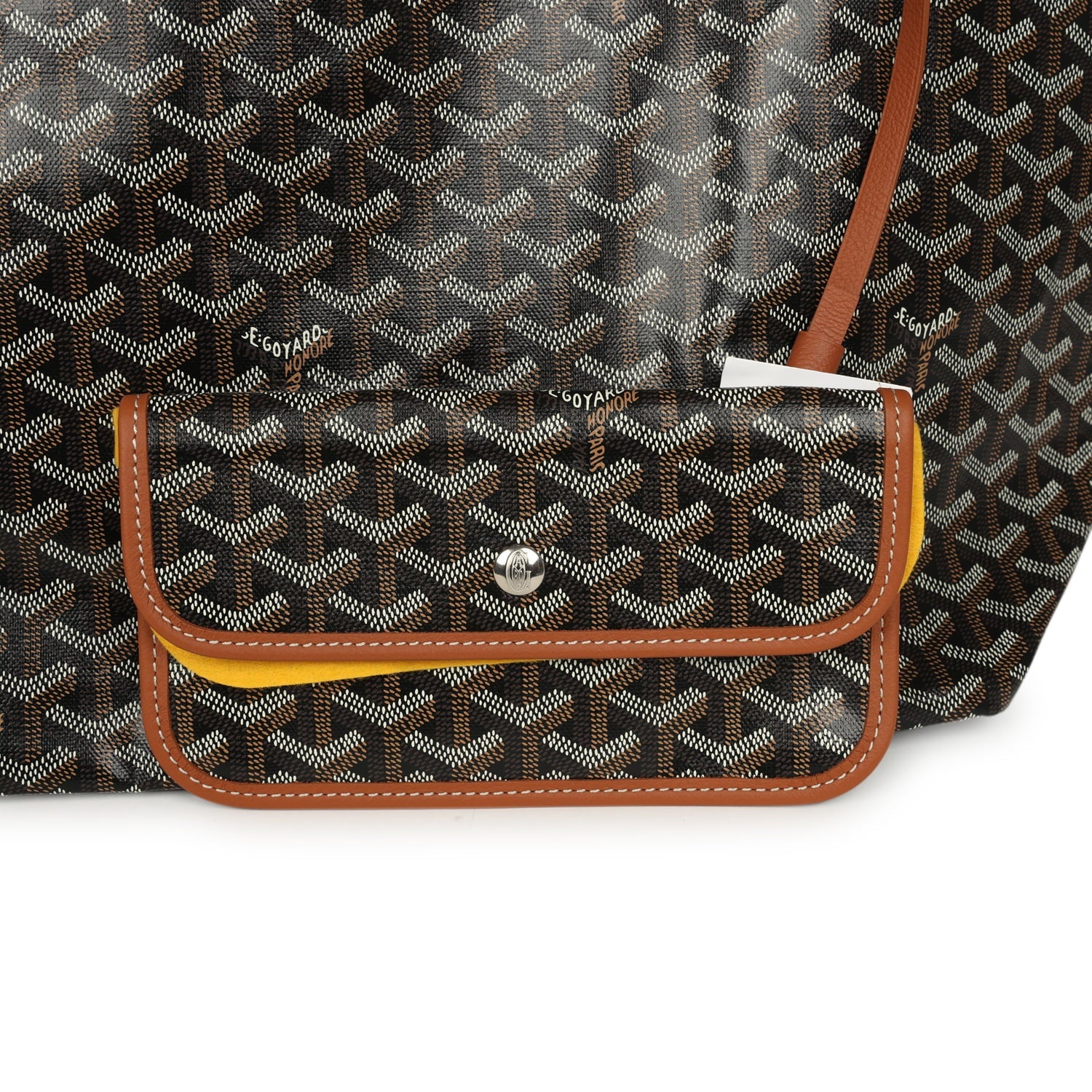 Goyard Goyardine Black and Brown Saint Louis GM Tote Bag Palladium Hardware
