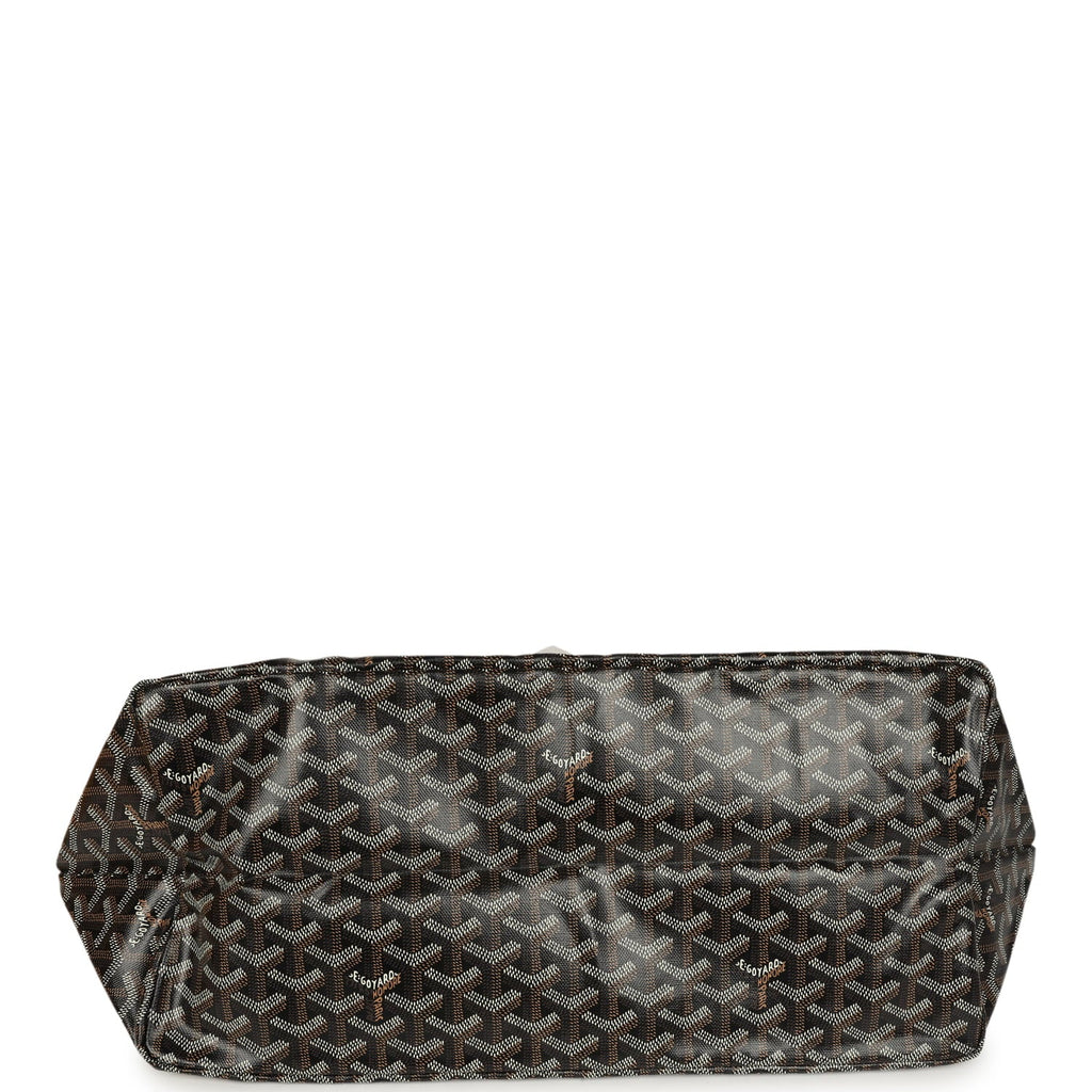 Goyard Goyardine Black and Brown Saint Louis GM Tote Bag Palladium Hardware