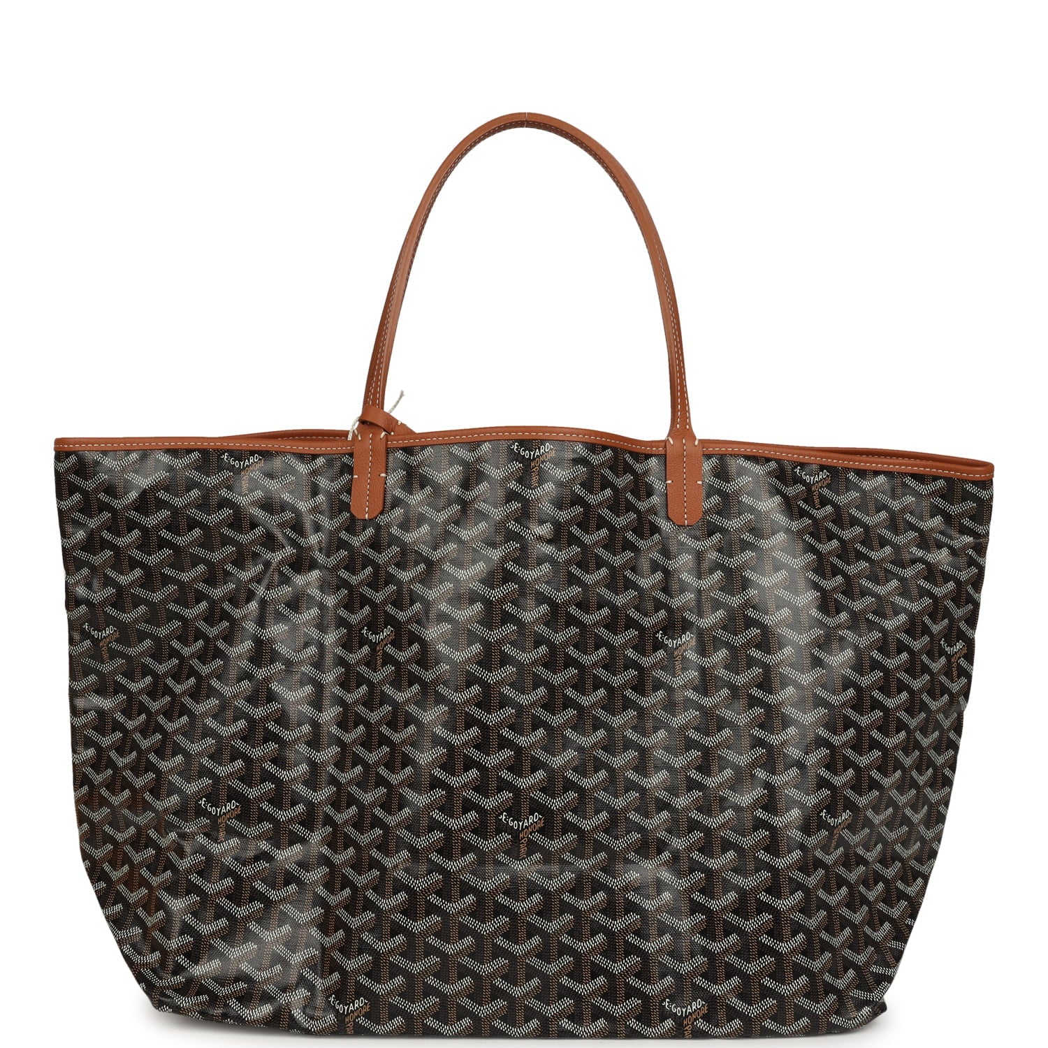 Goyard Goyardine "Hulot Dog" Black and Brown Saint Louis GM Tote Bag Palladium Hardware