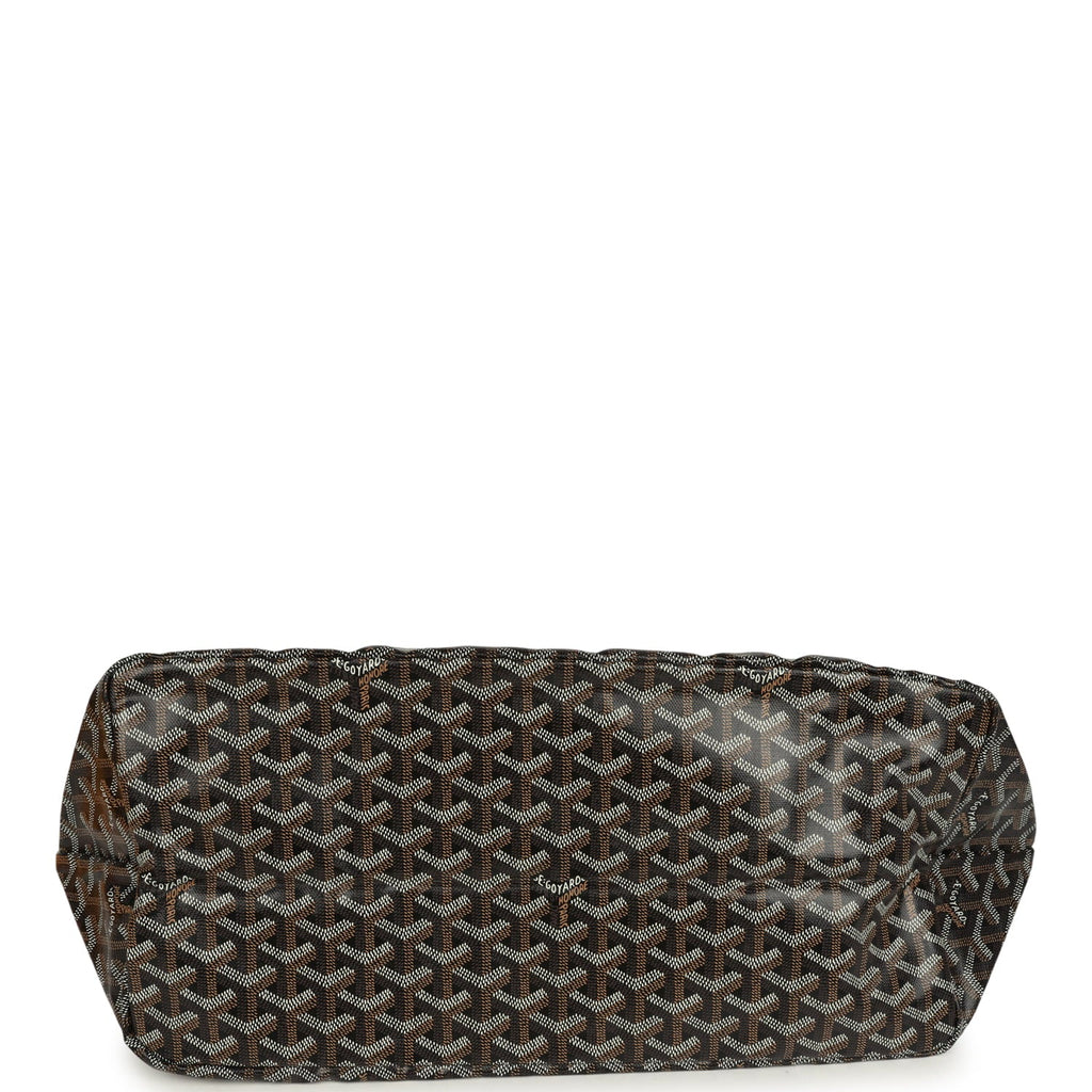 Goyard Goyardine "Hulot Dog" Black and Brown Saint Louis GM Tote Bag Palladium Hardware