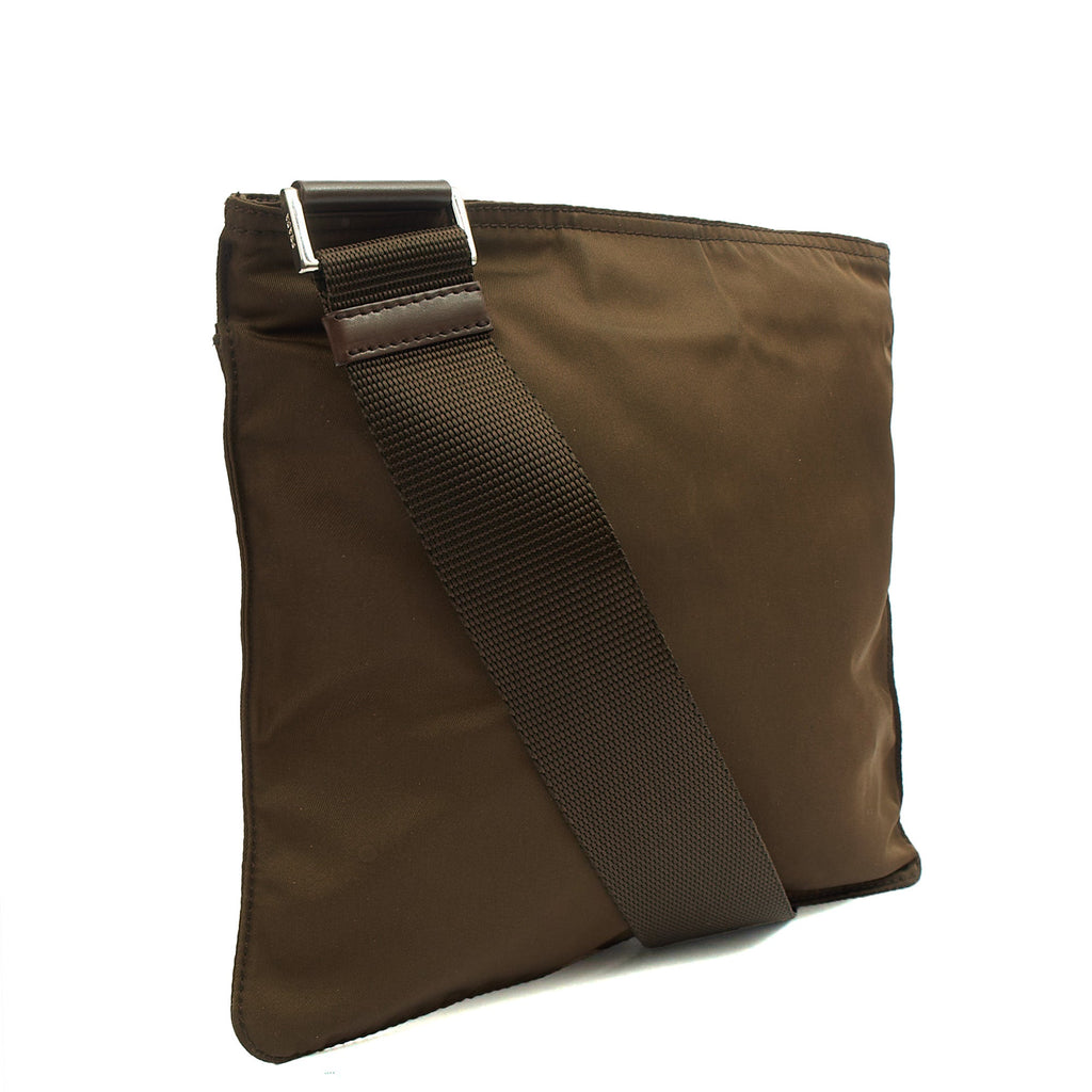 Prada Cross Body Nylon Messenger in Green, Nylon