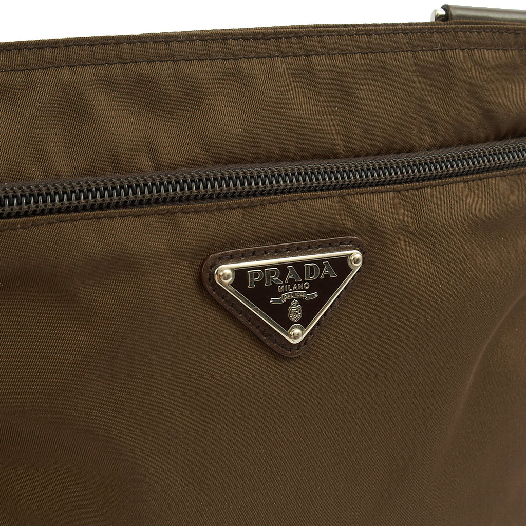 Prada Cross Body Nylon Messenger in Green, Nylon