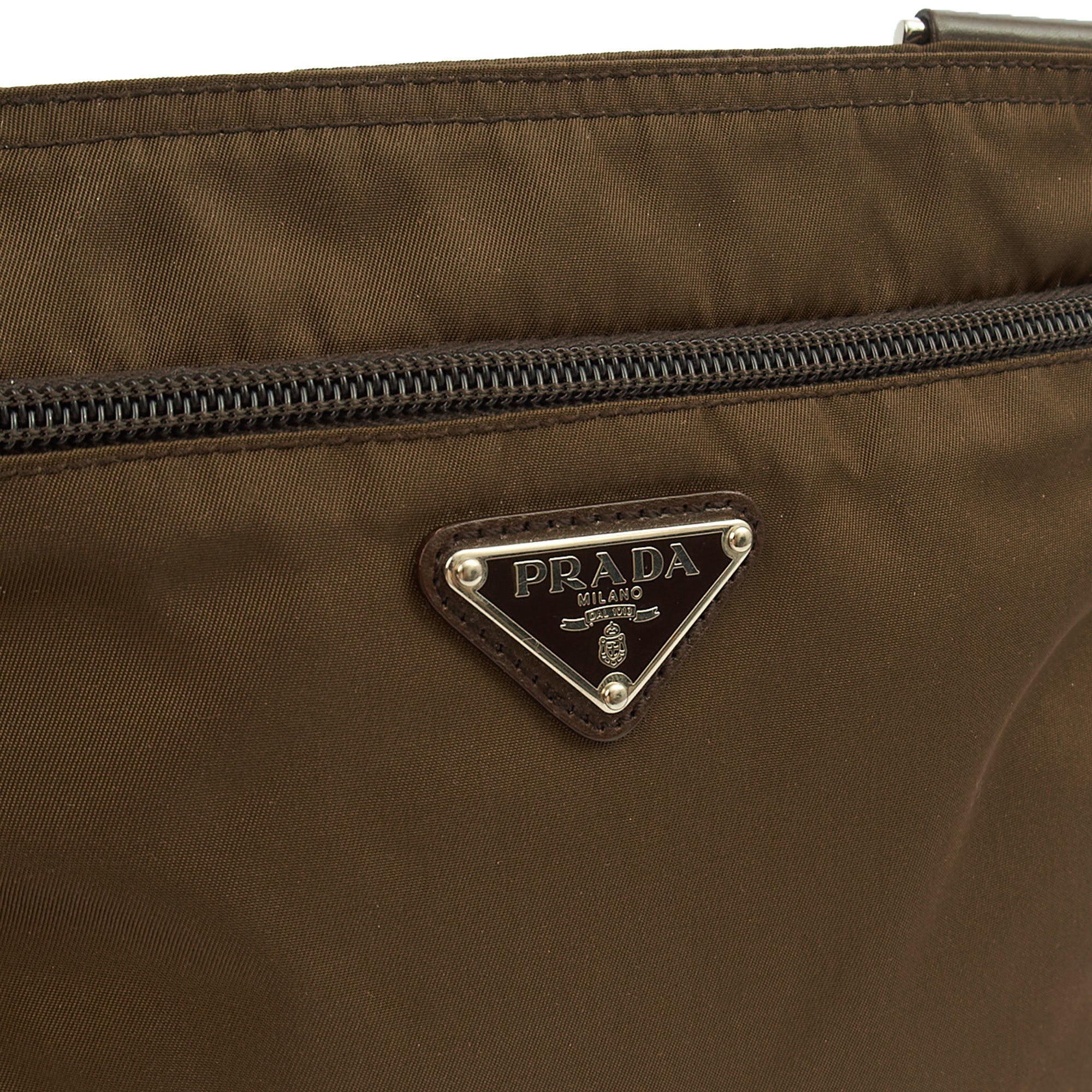 Prada Cross Body Nylon Messenger in Green, Nylon