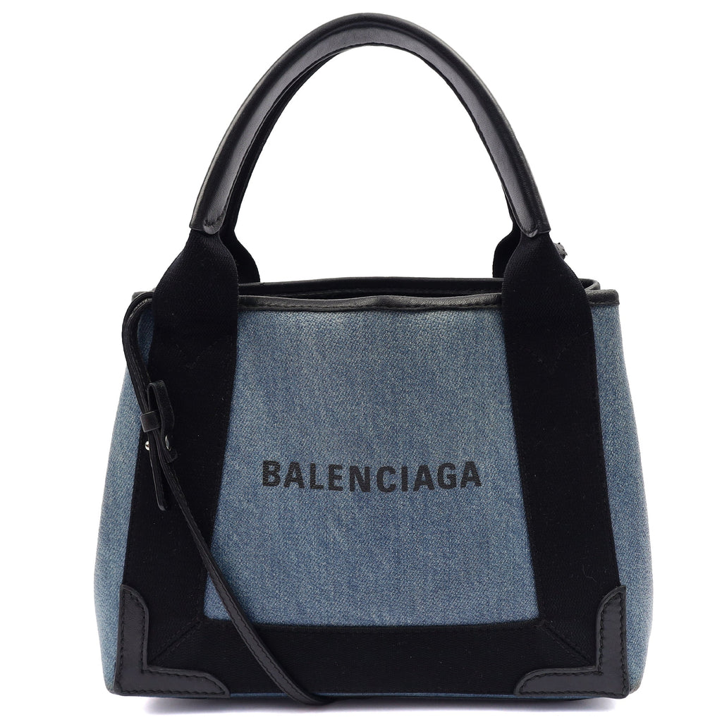 Balenciaga Mini Bag Cabas  in Blue, Fabric