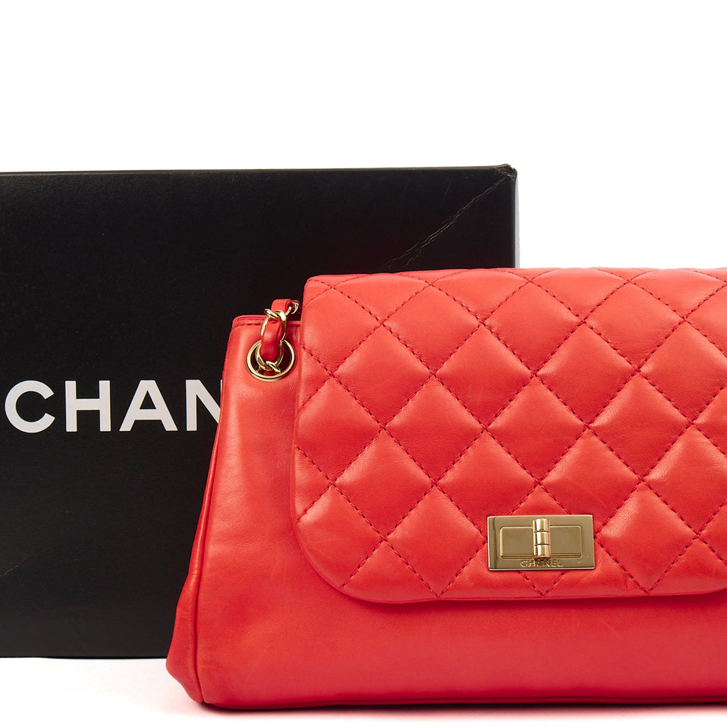 Chanel Shoulder Bag Reissue Accordion Flap in Red, Lambskin Leather