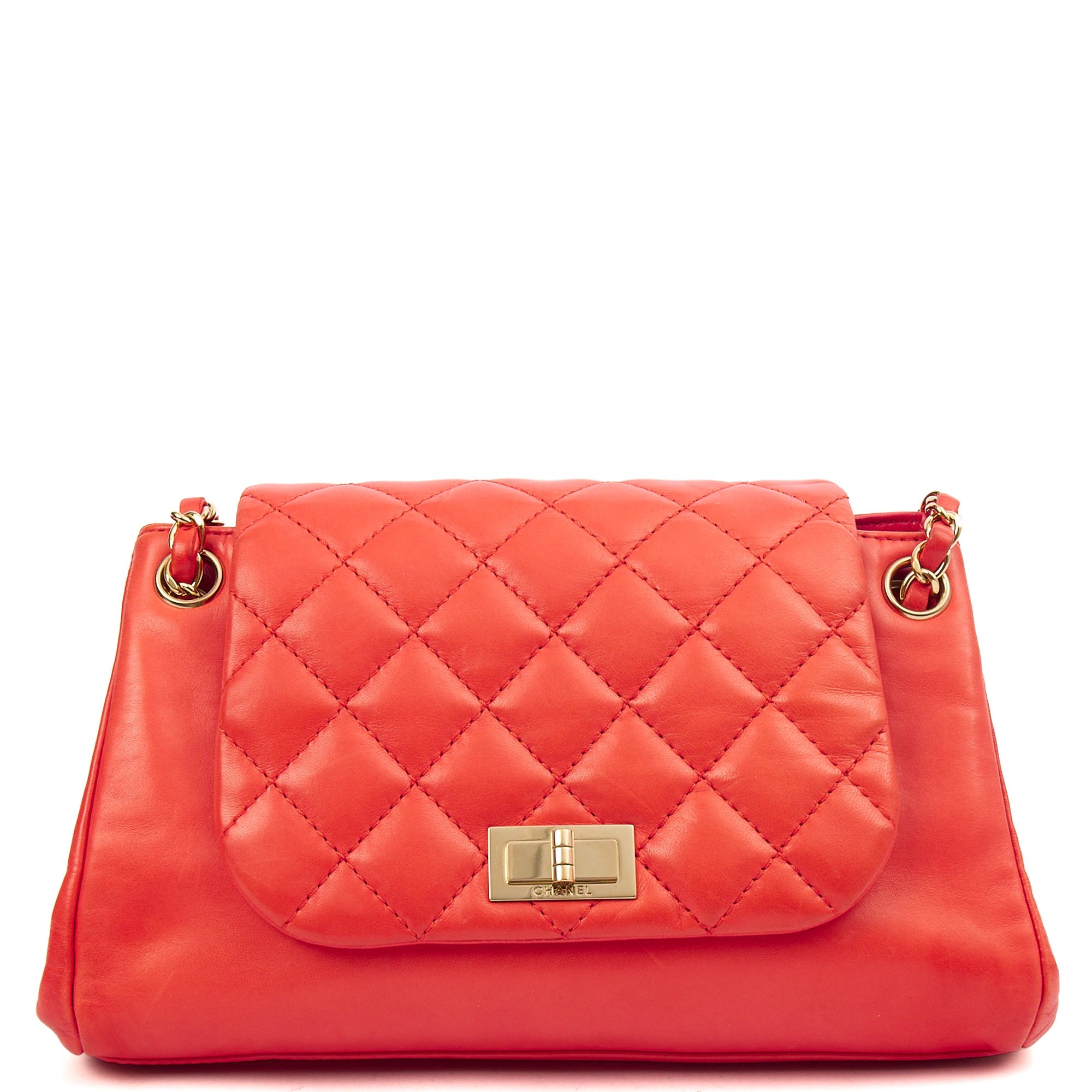 Chanel Shoulder Bag Reissue Accordion Flap in Red, Lambskin Leather
