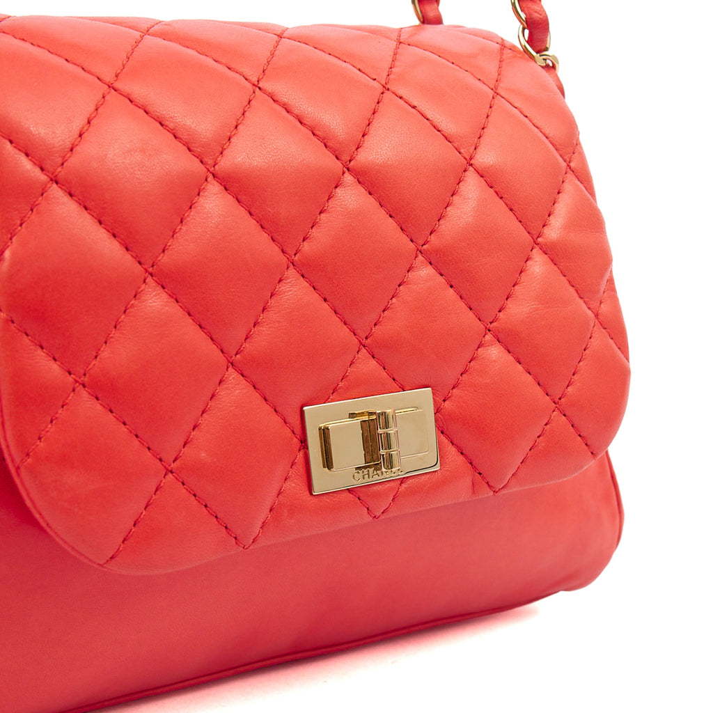 Chanel Shoulder Bag Reissue Accordion Flap in Red, Lambskin Leather