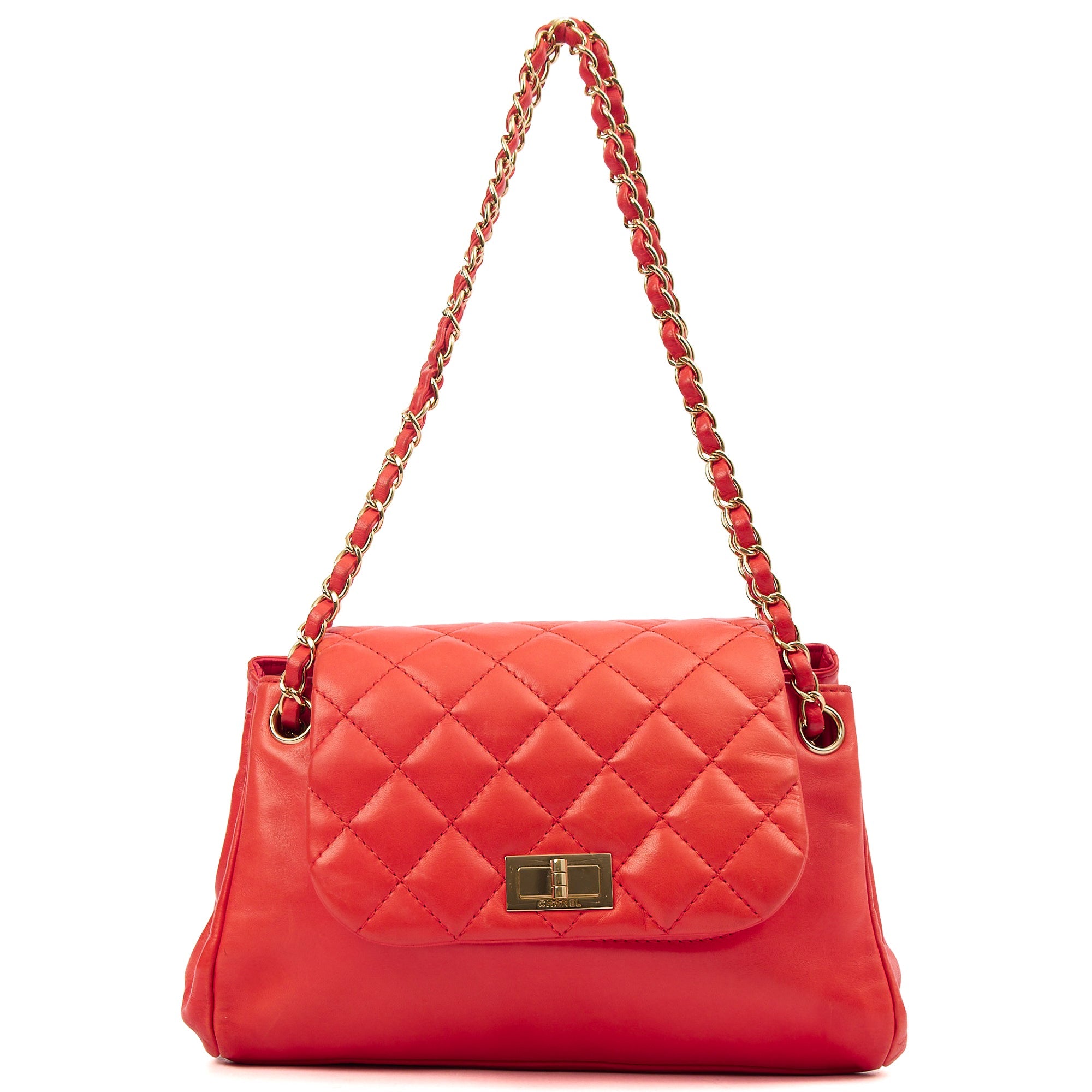Chanel Shoulder Bag Reissue Accordion Flap in Red, Lambskin Leather