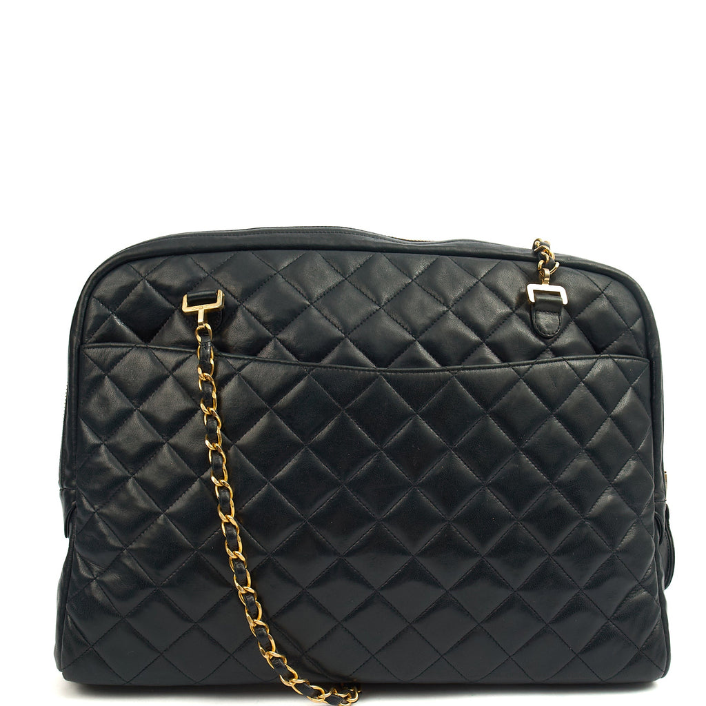 Chanel Tote Vintage Tote in Black, Lambskin Leather