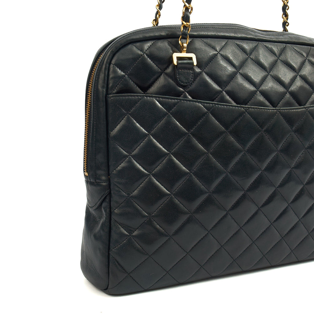 Chanel Tote Vintage Tote in Black, Lambskin Leather