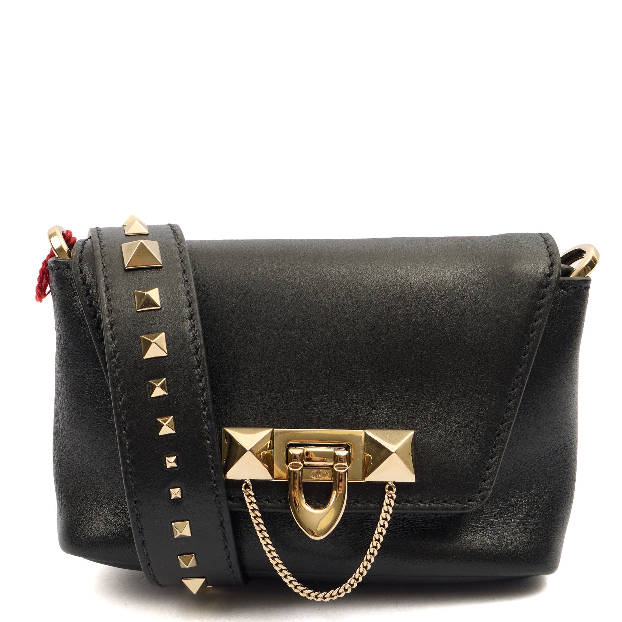Valentino Shoulder Bag Demilune Shoulder Bag in Black, Calfskin