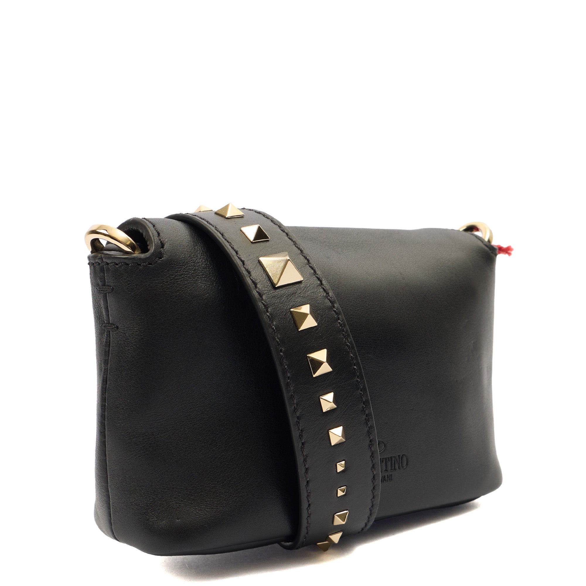 Valentino Shoulder Bag Demilune Shoulder Bag in Black, Calfskin