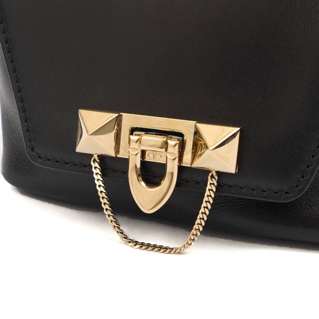 Valentino Shoulder Bag Demilune Shoulder Bag in Black, Calfskin