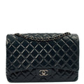 Chanel Shoulder Bag Classic - Maxi in Navy, Patent Leather