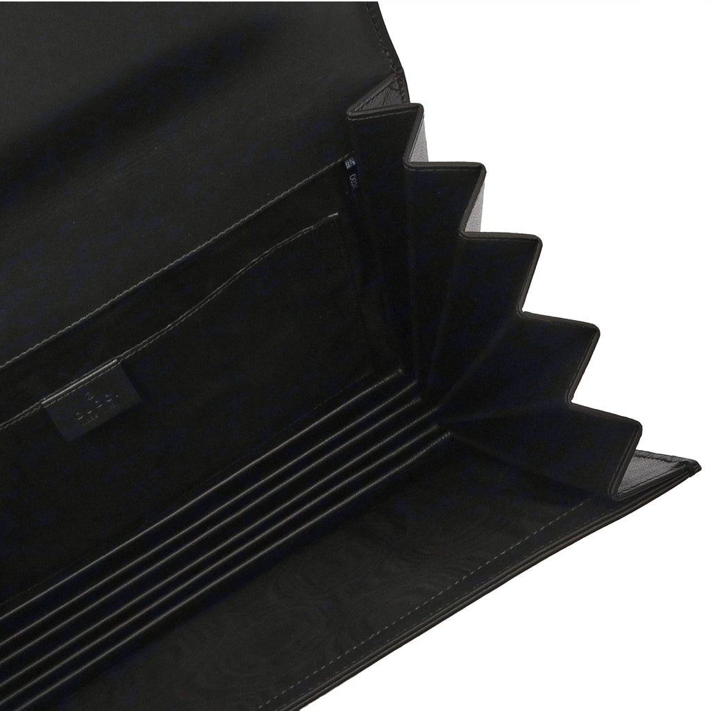 Gucci Clutch Logo Portfolio Clutch  in Black, Leather