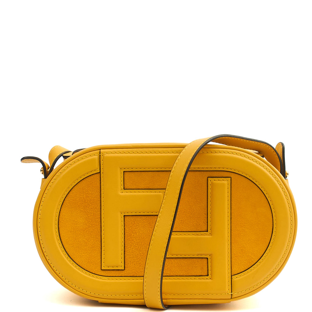 Fendi Cross Body O'clock Swing in Yellow, Leather