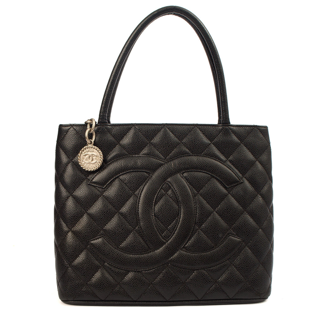 Chanel Tote Medaillon Tote in Black, Caviar Leather