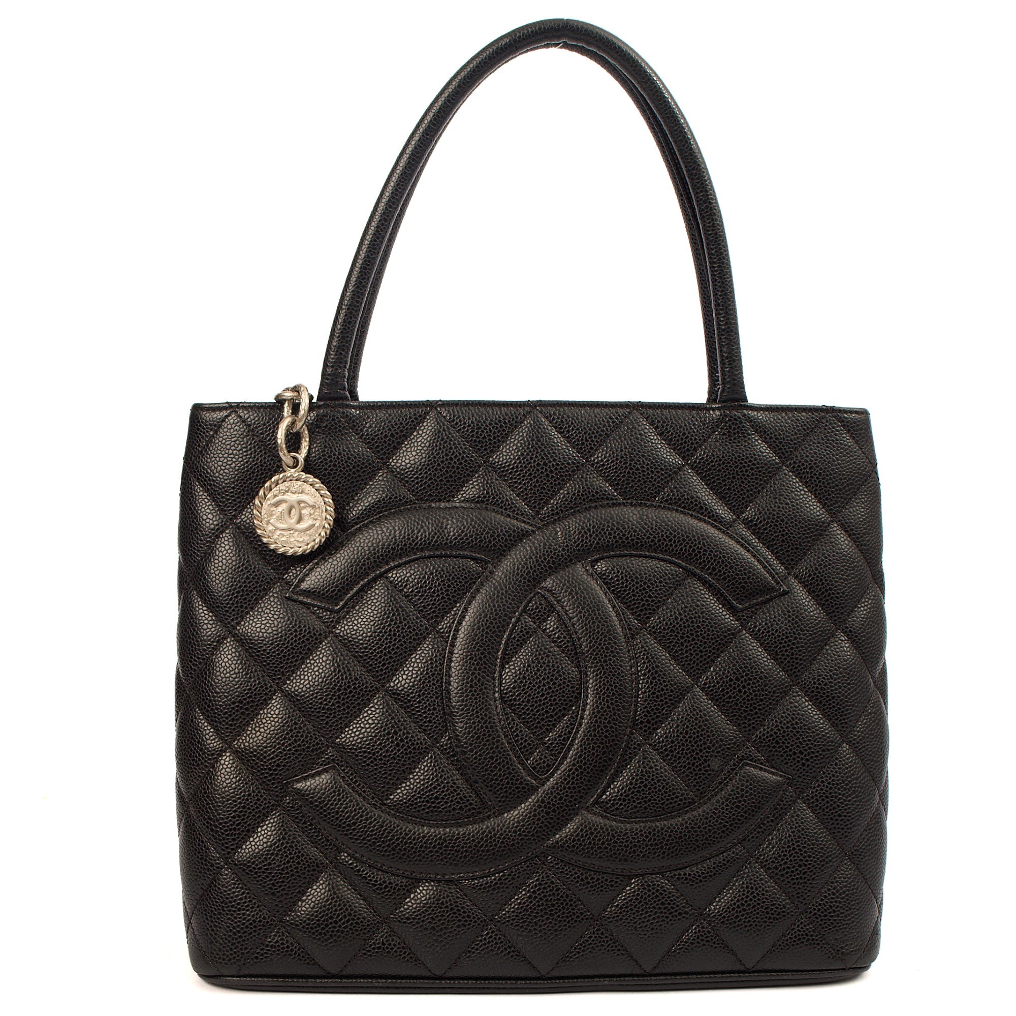 Chanel Tote Medaillon Tote in Black, Caviar Leather
