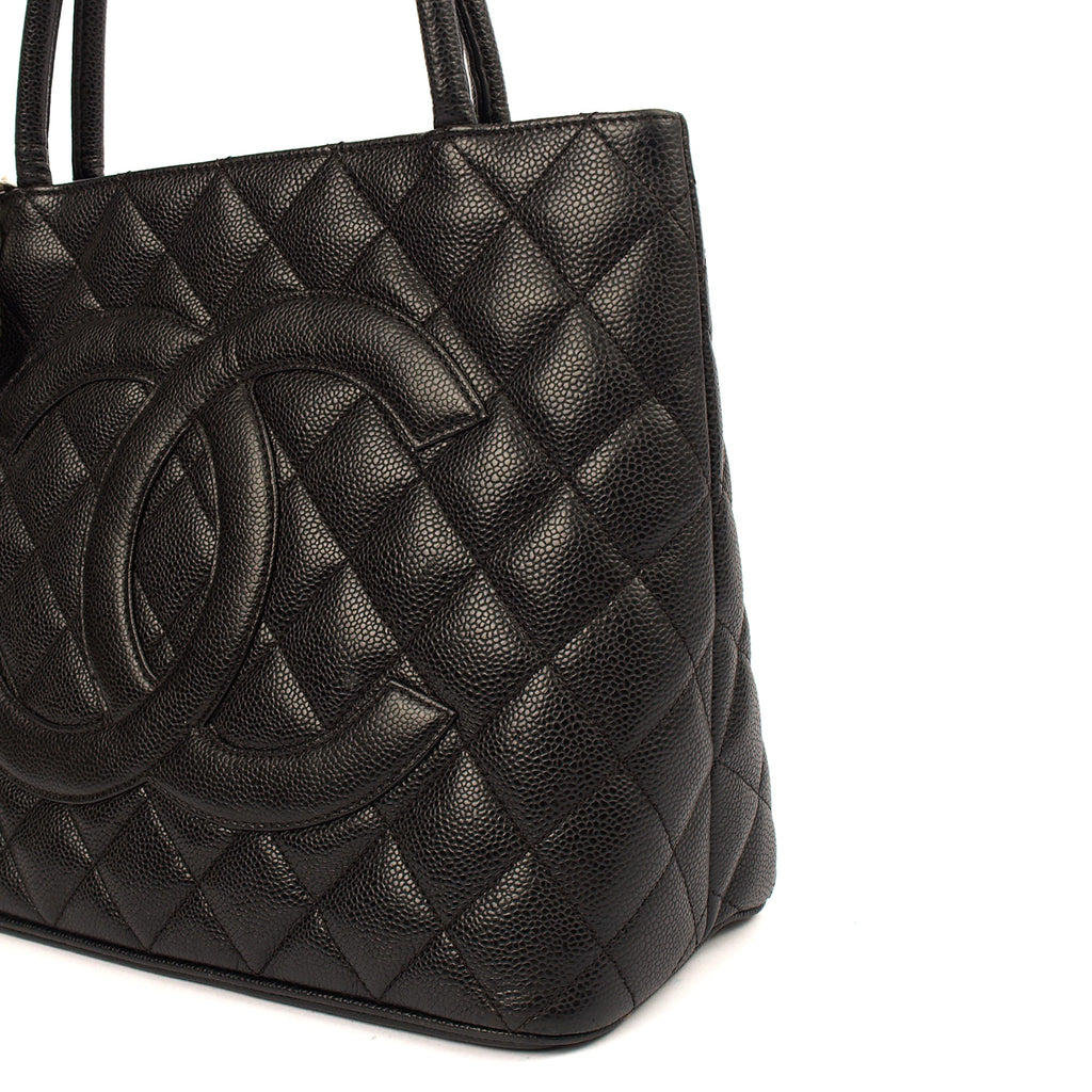 Chanel Tote Medaillon Tote in Black, Caviar Leather