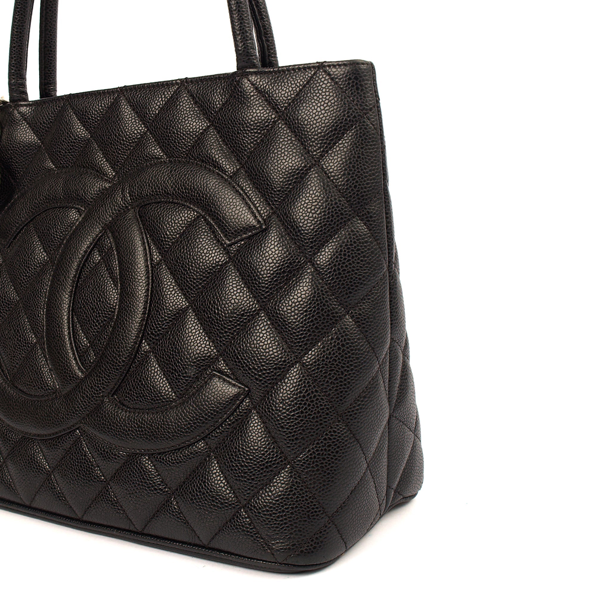 Chanel Tote Medaillon Tote in Black, Caviar Leather