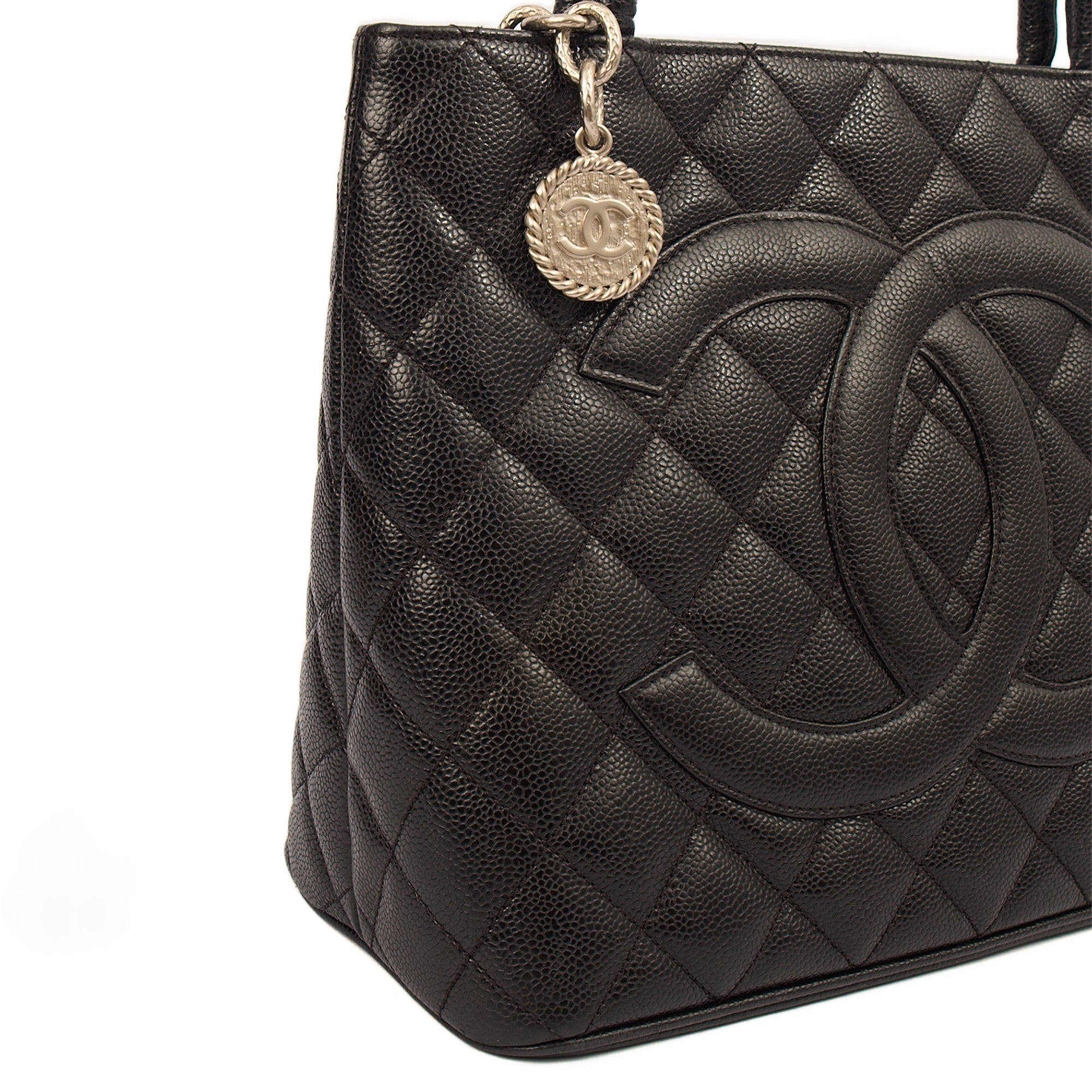 Chanel Tote Medaillon Tote in Black, Caviar Leather