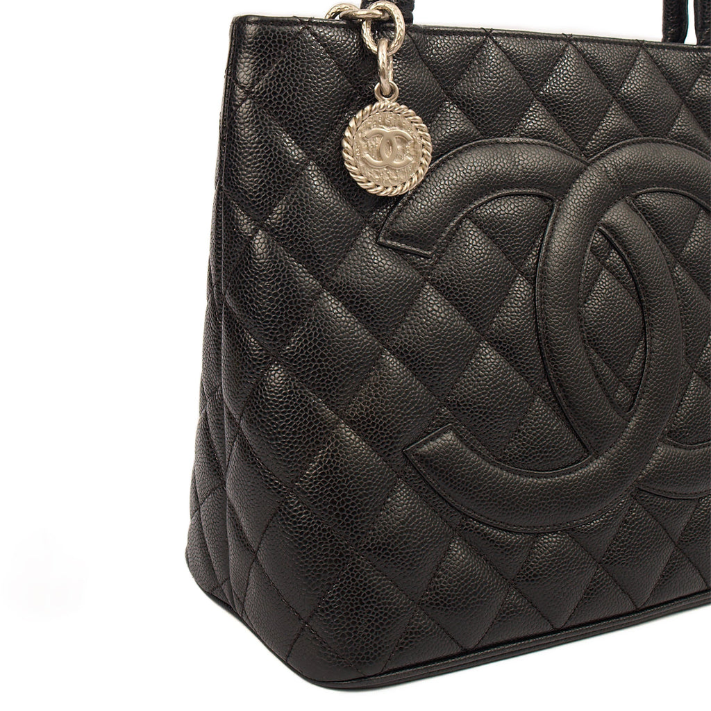 Chanel Tote Medaillon Tote in Black, Caviar Leather