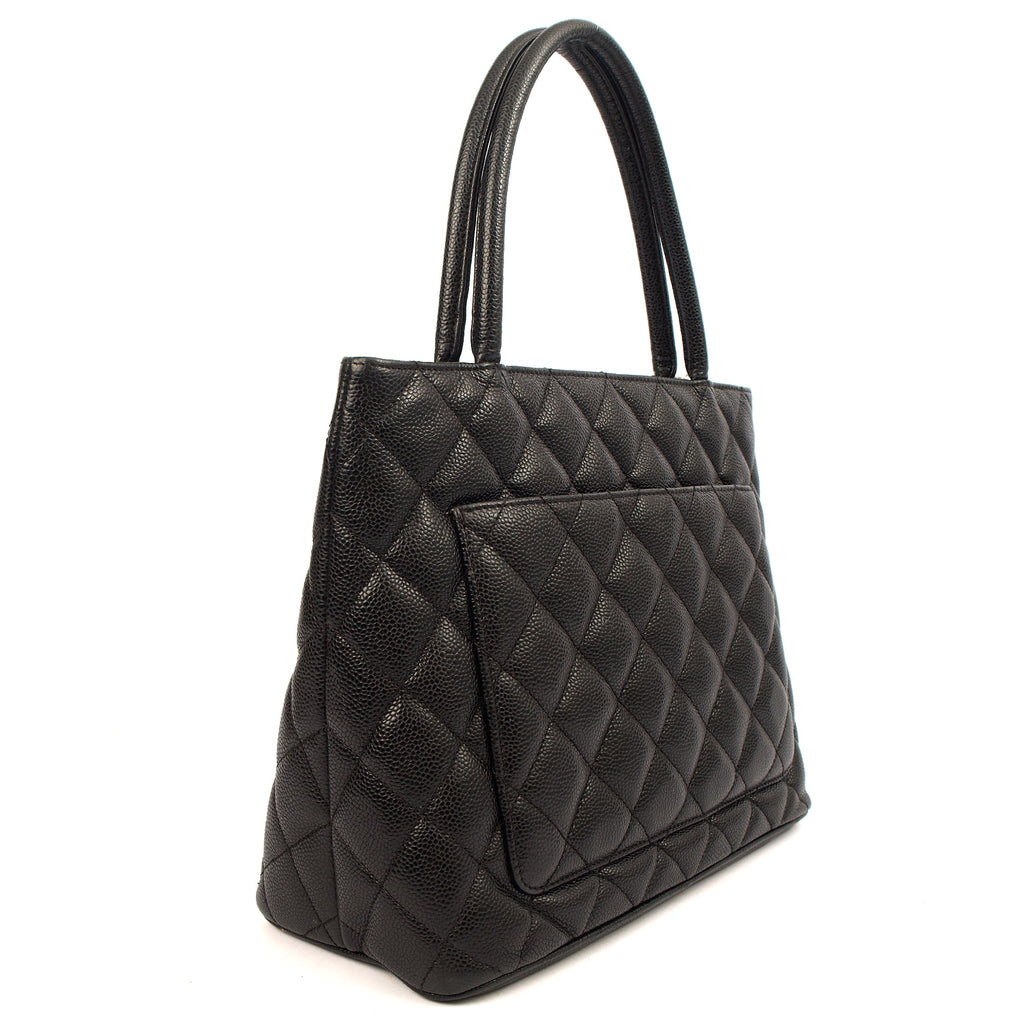 Chanel Tote Medaillon Tote in Black, Caviar Leather