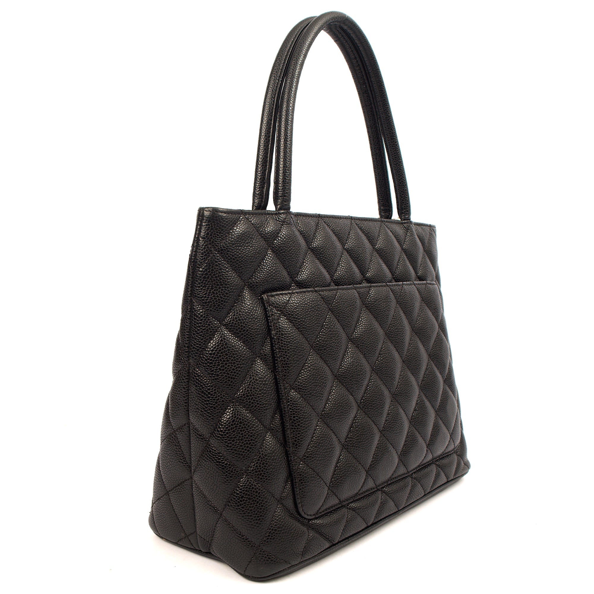 Chanel Tote Medaillon Tote in Black, Caviar Leather