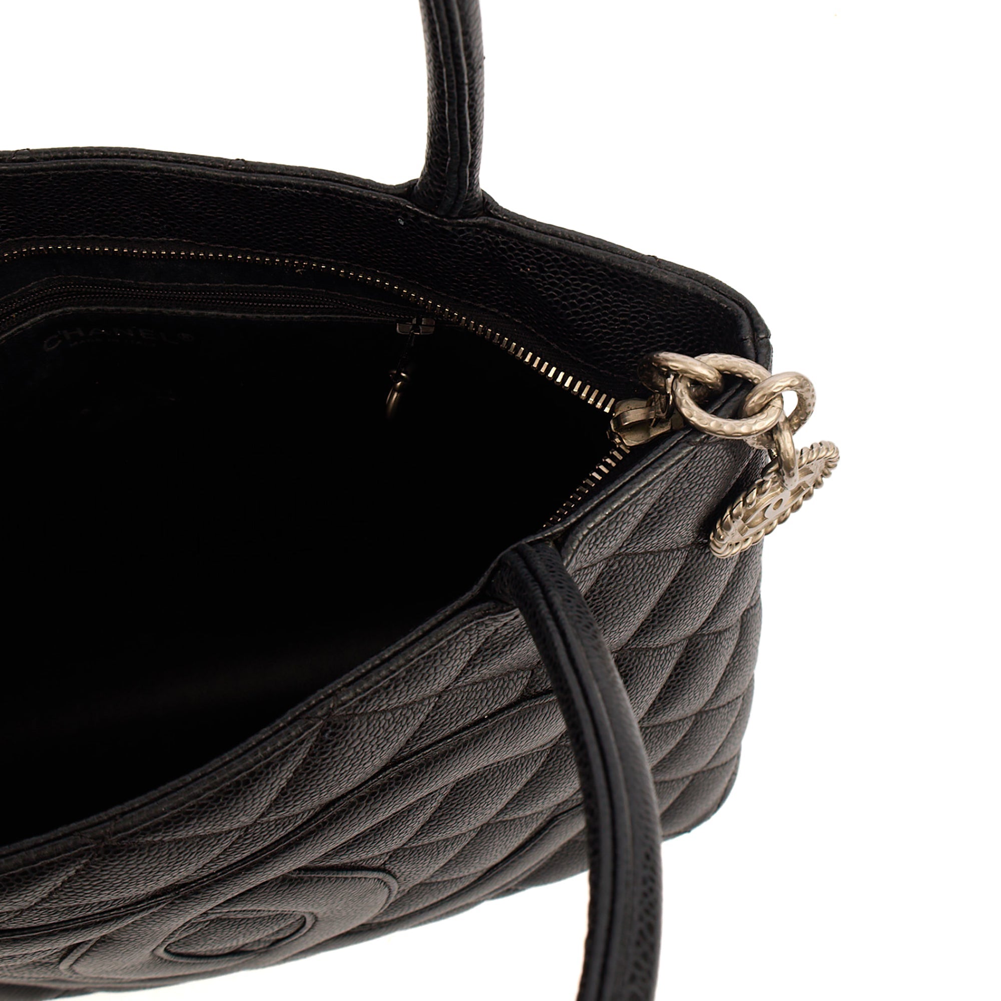 Chanel Tote Medaillon Tote in Black, Caviar Leather