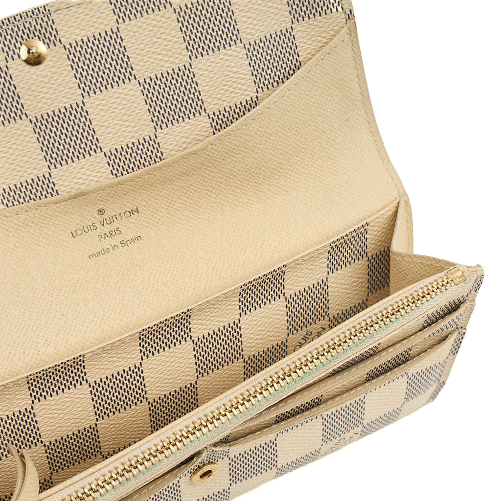 Louis Vuitton Purse Emilie Wallet in Damier Azur, Canvas