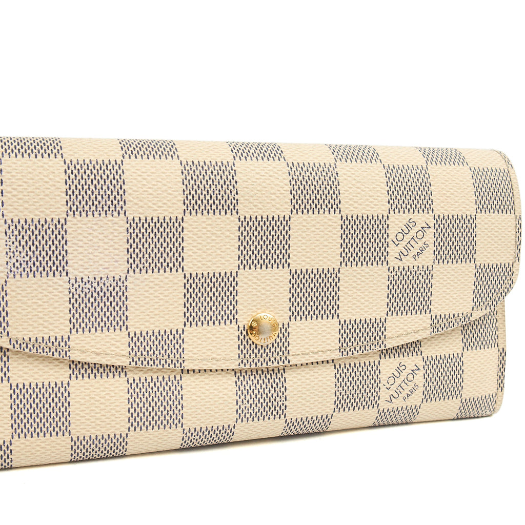 Louis Vuitton Purse Emilie Wallet in Damier Azur, Canvas