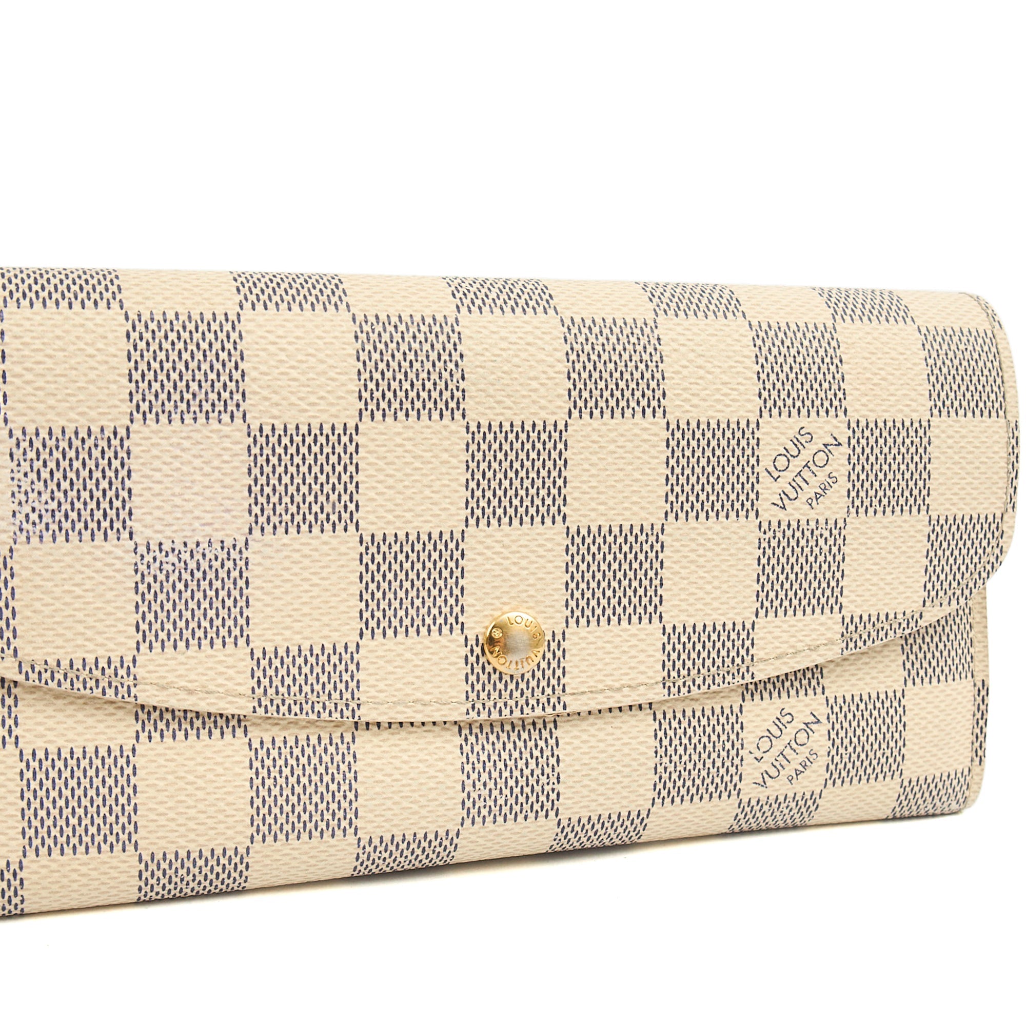 Louis Vuitton Purse Emilie Wallet in Damier Azur, Canvas