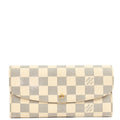 Louis Vuitton Purse Emilie Wallet in Damier Azur, Canvas