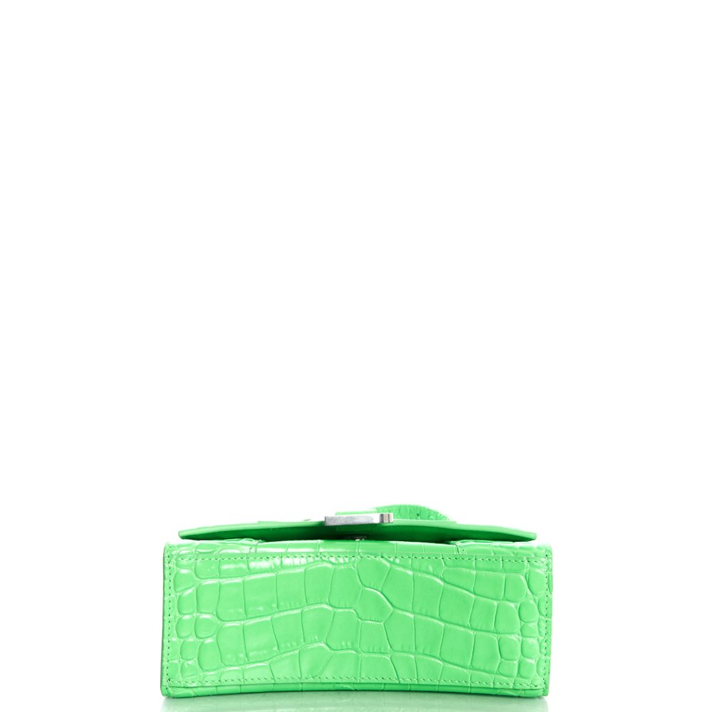 Balenciaga Top Handle Hourglass XS in Tempete, Exotic Effect Leather