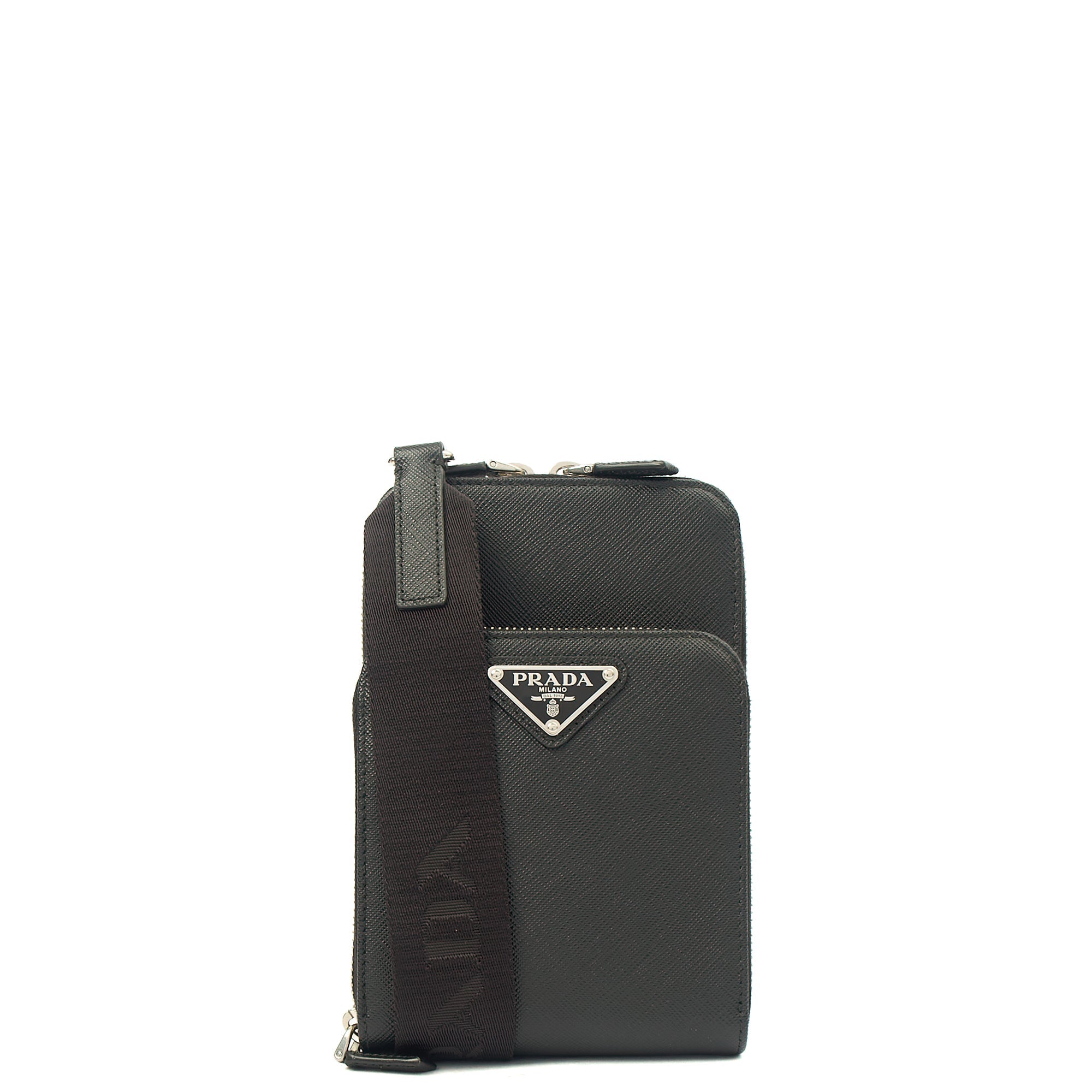 Prada Cross Body Crossbody in Black, Saffiano Leather