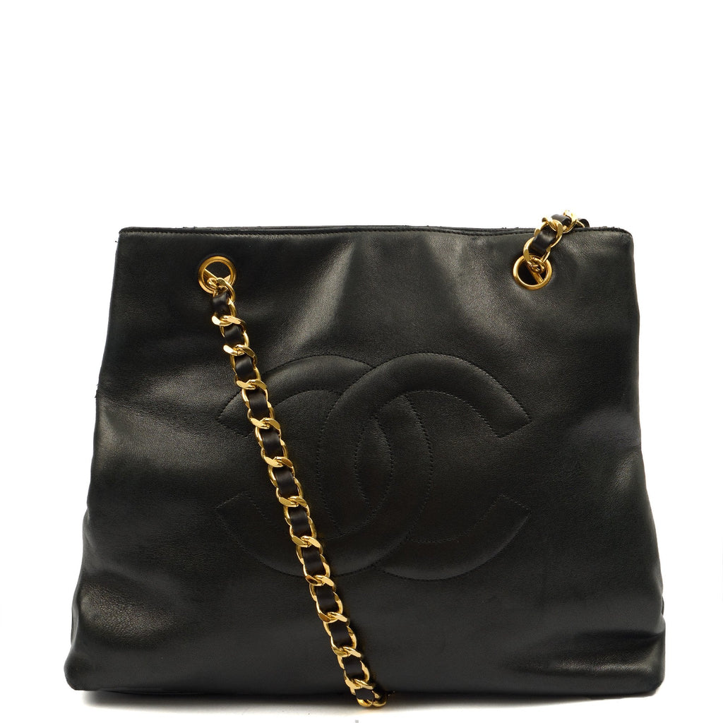 Chanel Tote Vintage Tote in Black, Lambskin Leather