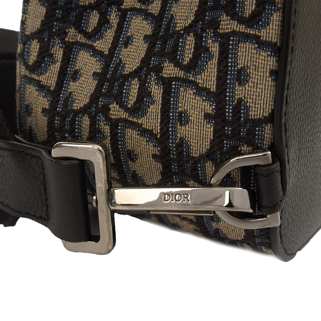 Christian Dior Backpack Gallop - Mini in Blue, Dior Oblique Embroidery