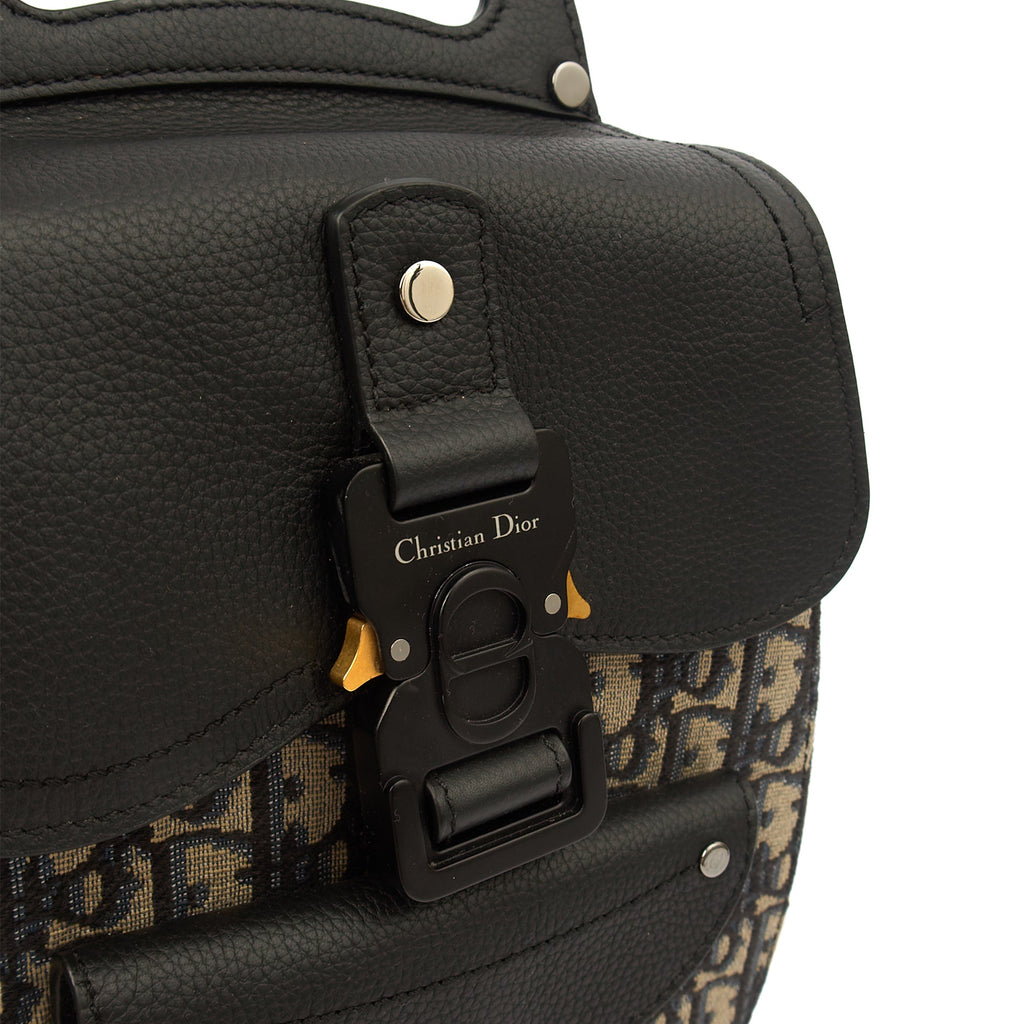 Christian Dior Backpack Gallop - Mini in Blue, Dior Oblique Embroidery