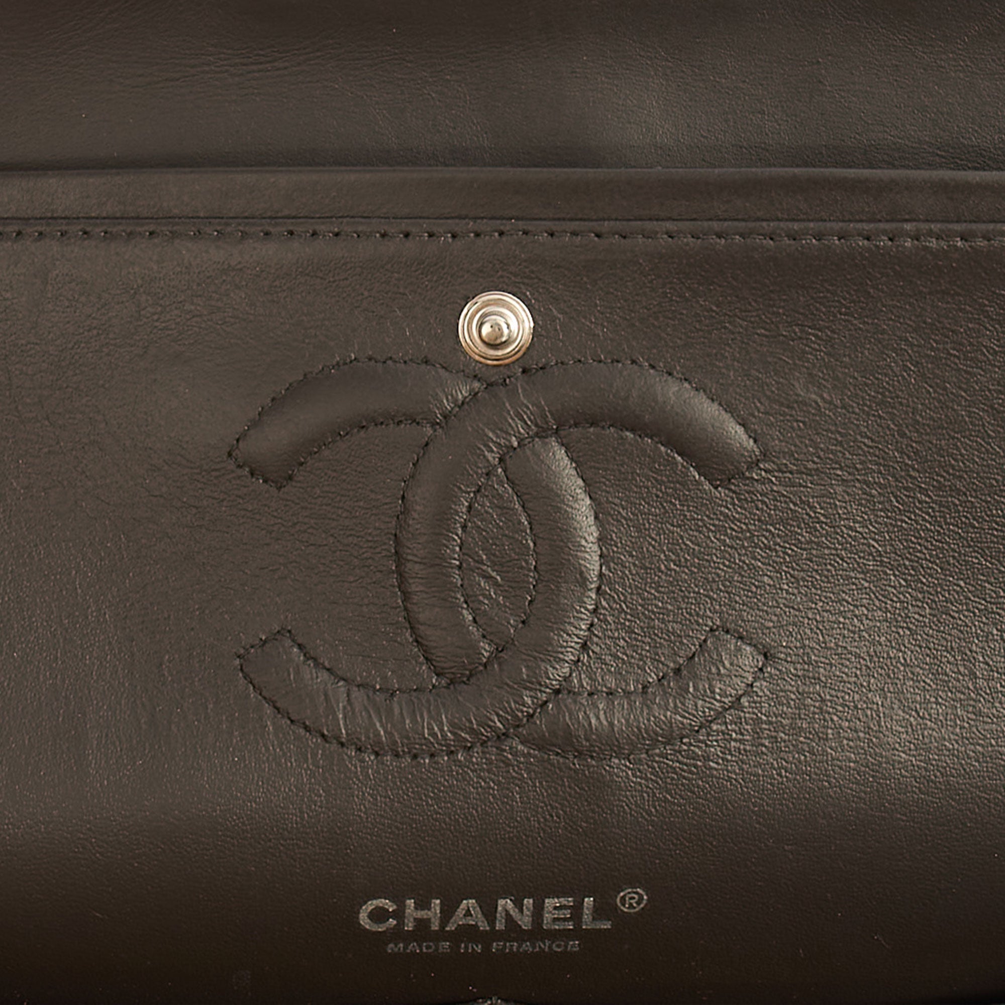 Chanel Shoulder Bag Classic Double Flap - Medium in Grey, Patent Leather