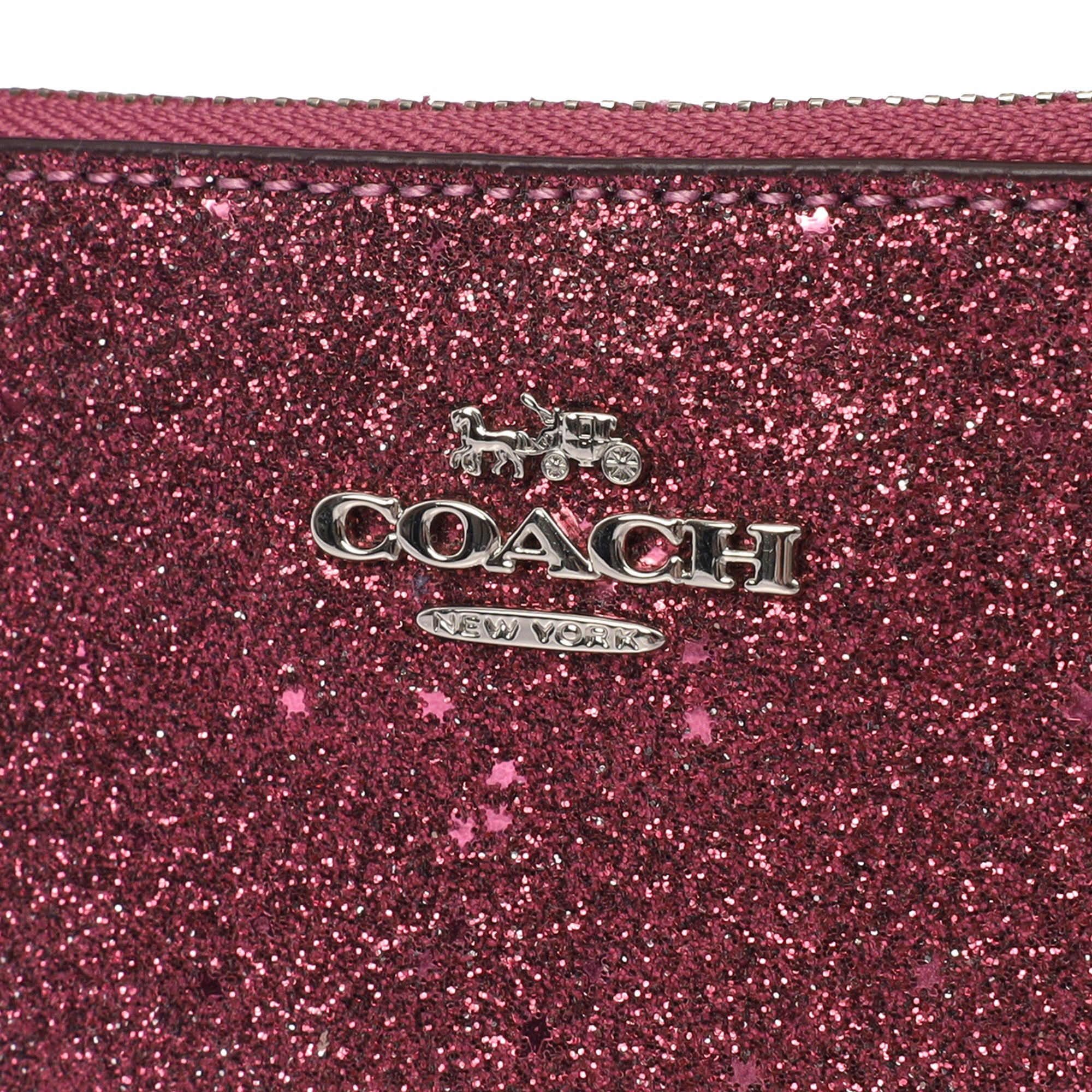 Coach Clutch Bow Wristlet in Purple, Leather