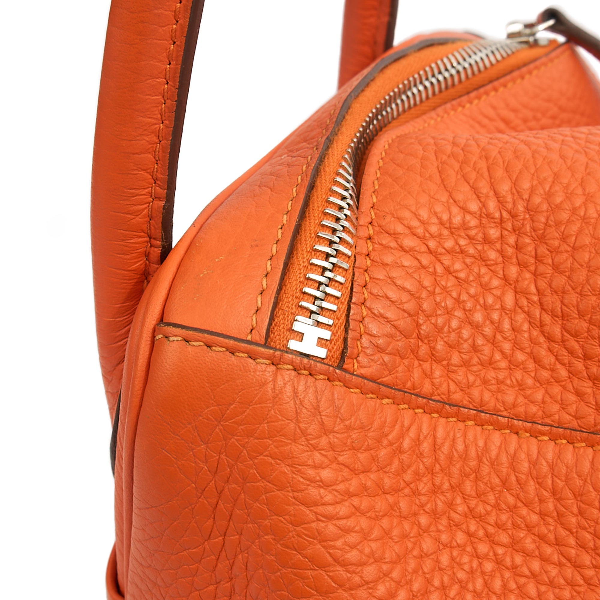 Hermes Tote Lindy 30 in Classic Orange, Togo Leather