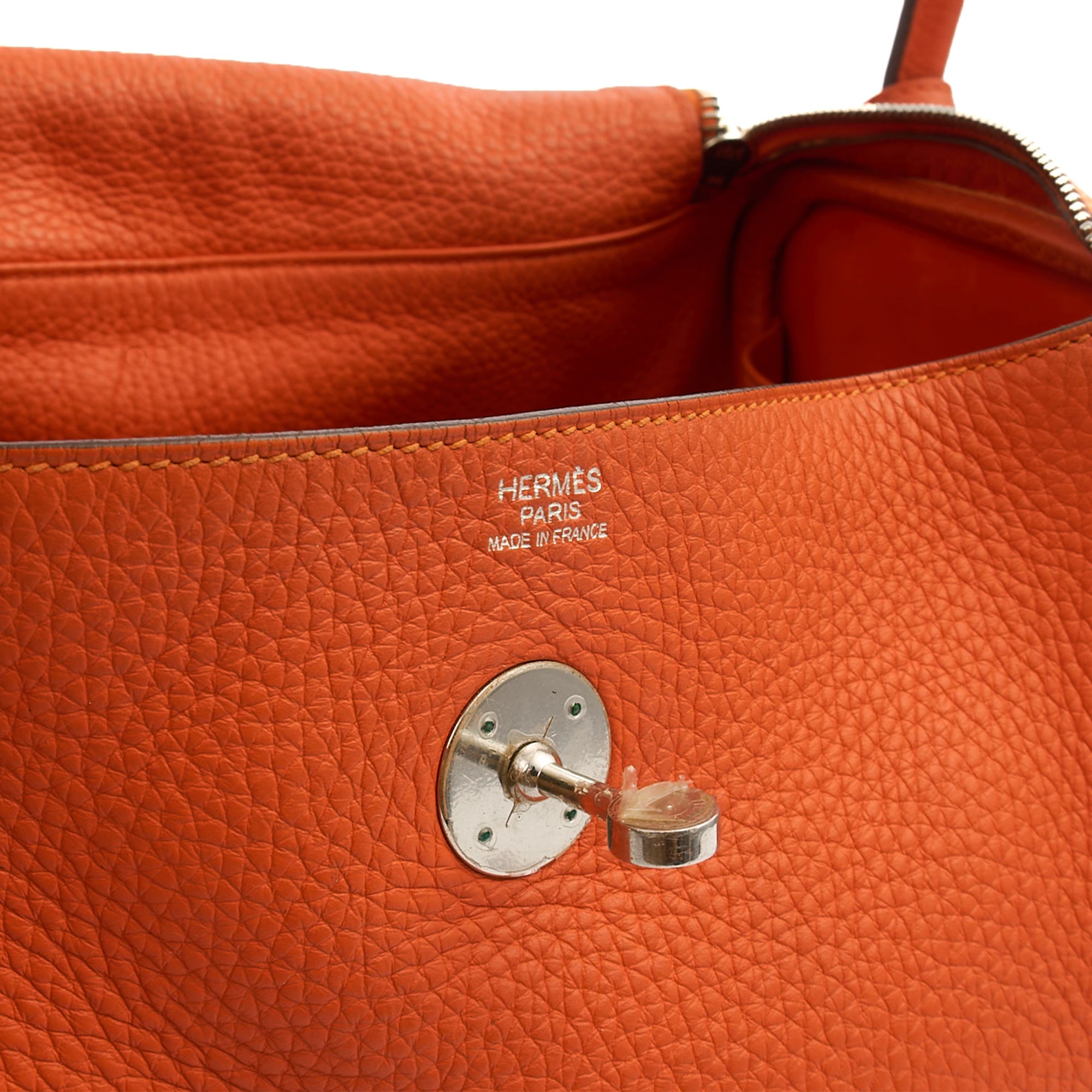 Hermes Tote Lindy 30 in Classic Orange, Togo Leather
