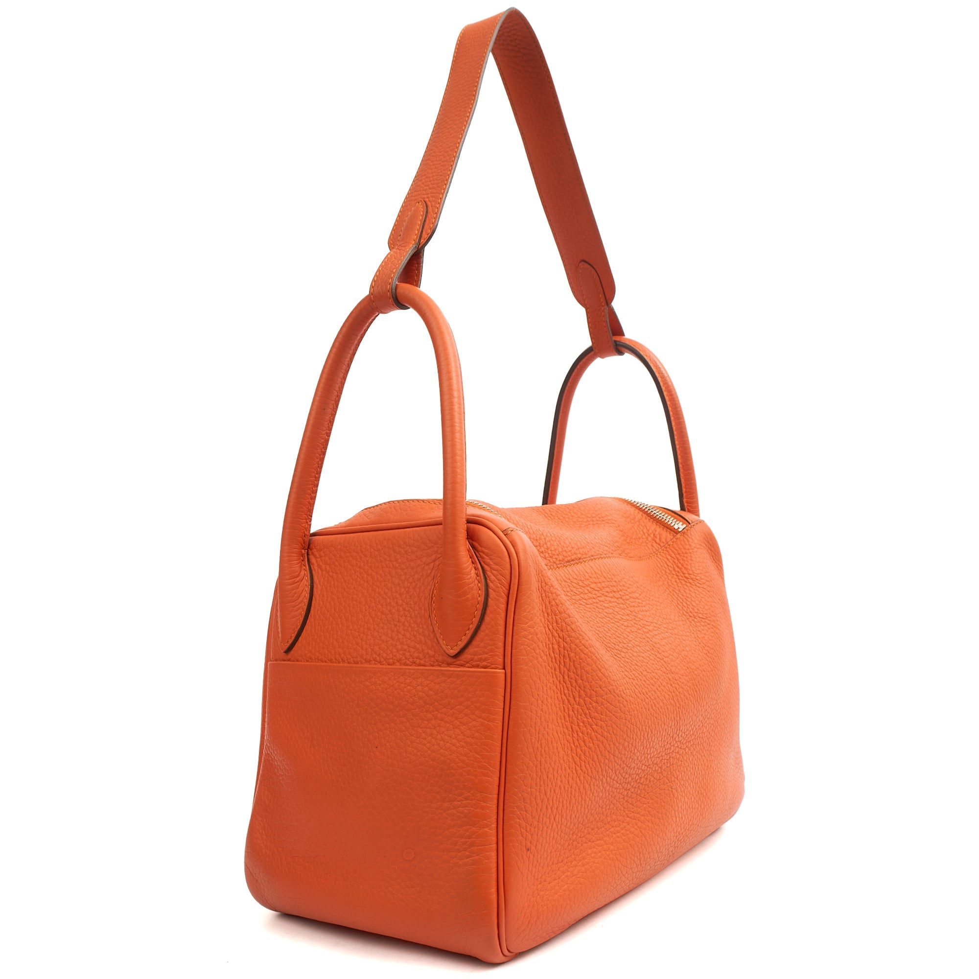 Hermes Tote Lindy 30 in Classic Orange, Togo Leather
