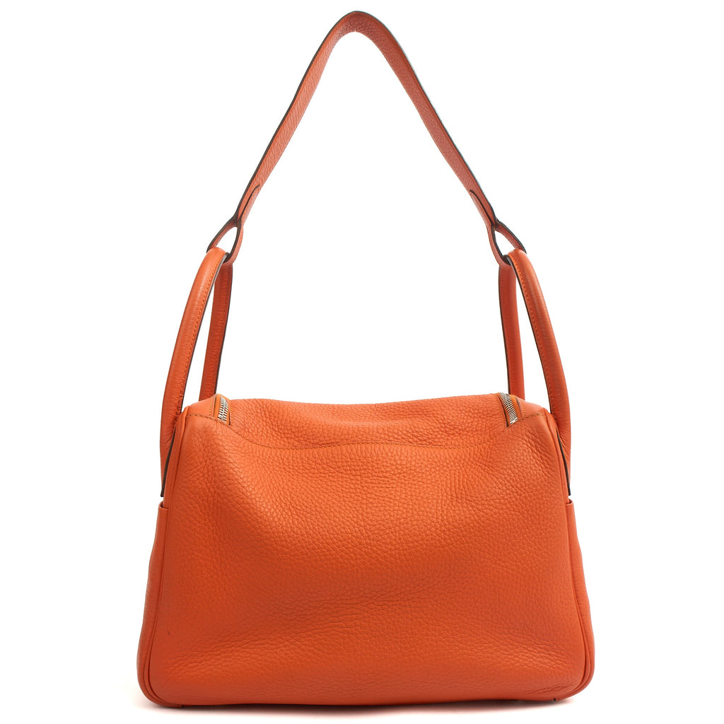 Hermes Tote Lindy 30 in Classic Orange, Togo Leather