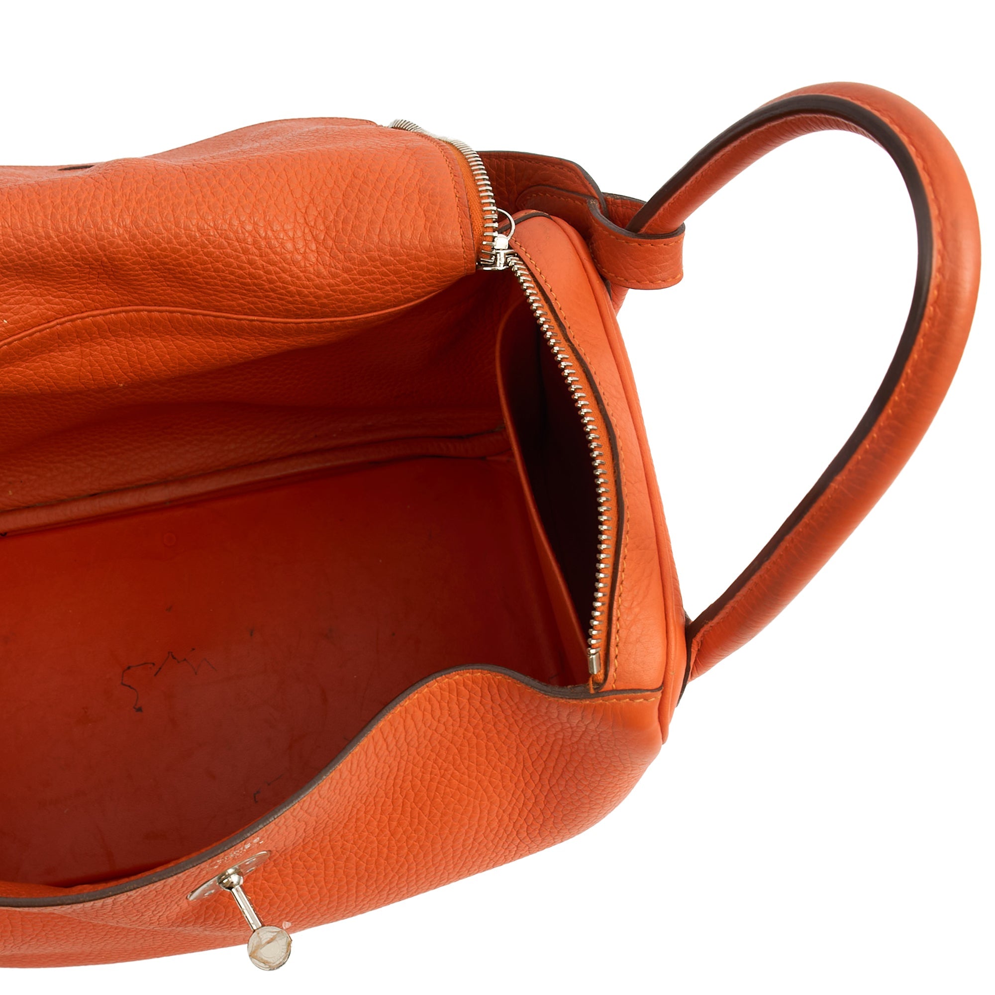 Hermes Tote Lindy 30 in Classic Orange, Togo Leather