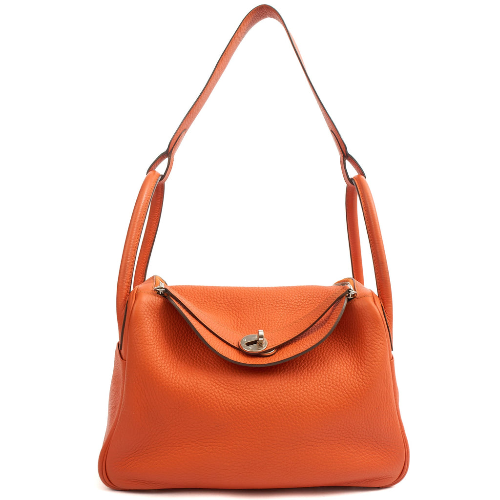 Hermes Tote Lindy 30 in Classic Orange, Togo Leather