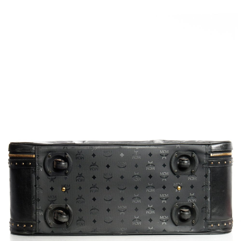 MCM Wheeled Luggage in Black, Canvas