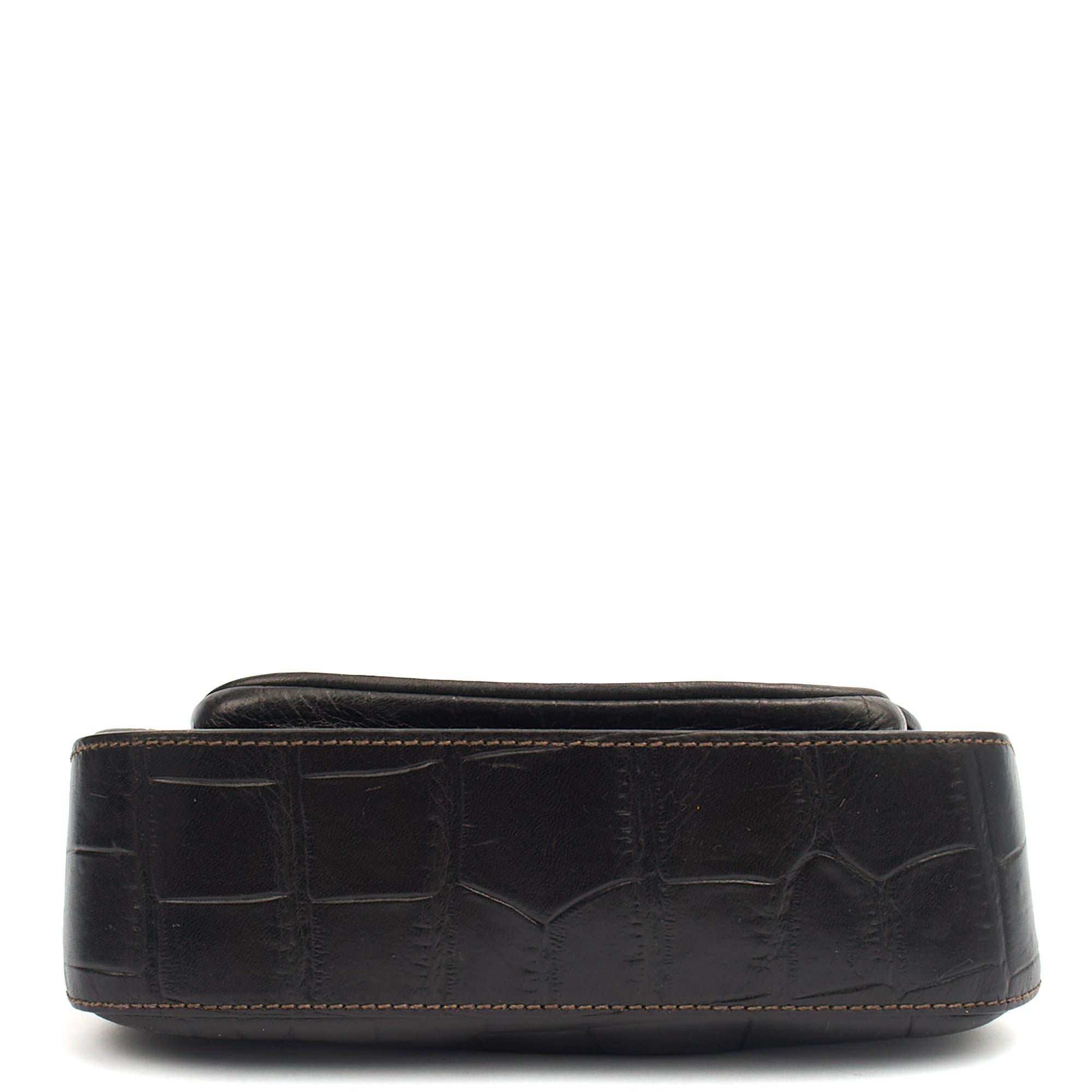 Mulberry Shoulder Bag Vintage Shoulder Bag in Black, Exotic Effect Leather