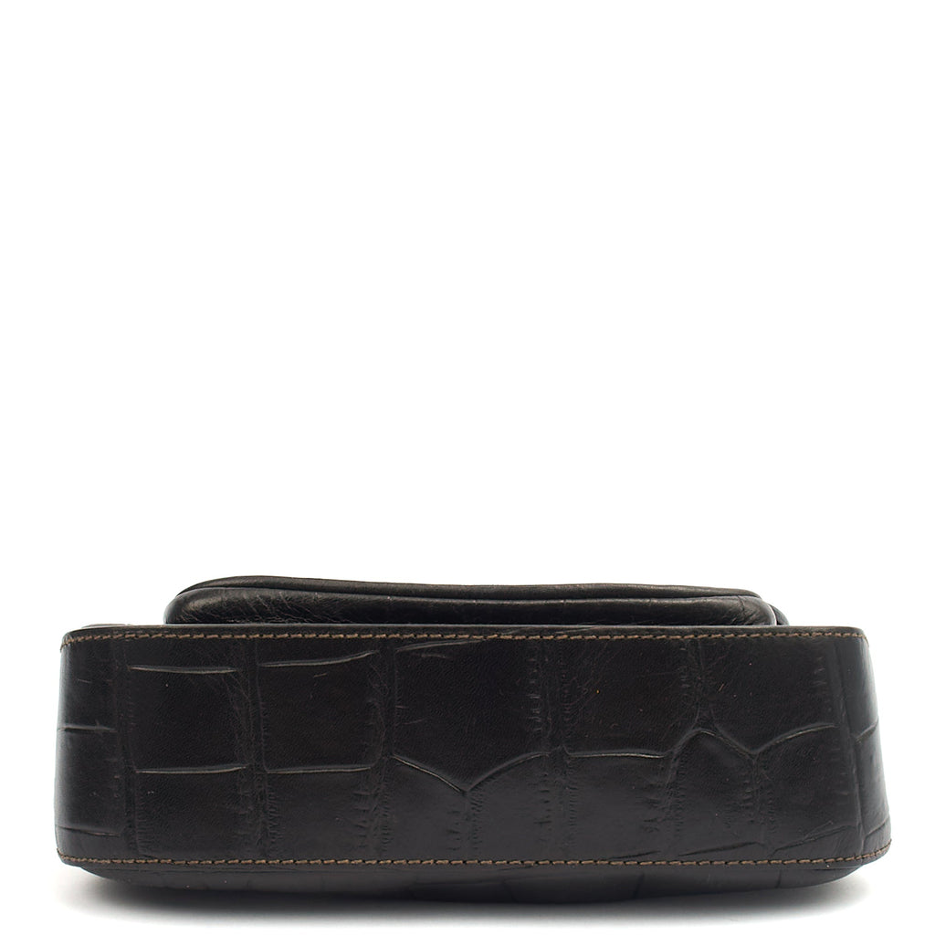 Mulberry Shoulder Bag Vintage Shoulder Bag in Black, Exotic Effect Leather