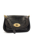 Mulberry Shoulder Bag Vintage Shoulder Bag in Black, Exotic Effect Leather